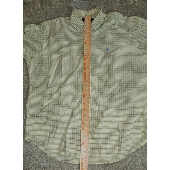 Ralph Lauren Mens Classic Fit Tattersall Check Button Down Shirt Yellow Blue L - Picture 7 of 10